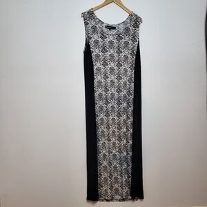 Leave Nothing But Footprints Abstract Print Maxi Long Dress Size L